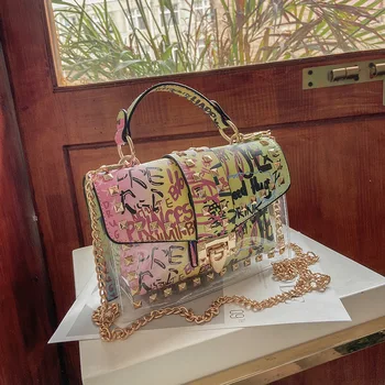 Маркови дамски чанти през рамо с графити, модни дамски чанта през рамо, дамски луксозни дизайнерски чанти 2023 Високо качество