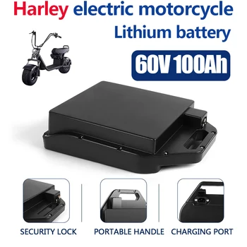 Подвижна водоустойчива акумулаторна батерия 60V100ah, литиева батерия за электромобиля Harley, електрически скутер ++ Безплатна Доставка
