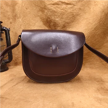 Newsbirds най-Новата Дамска чанта, изработена от кафява кожа, Модерна чанта-прашка, Малка дамска чанта През рамо, женствена чанта от мека телешка кожа