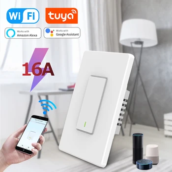 Sasha WiFi Smart Switch Бутон Ключове за осветление Безжично дистанционно гласов контрол Умен Дом с Алекса Google Home Need Neutral