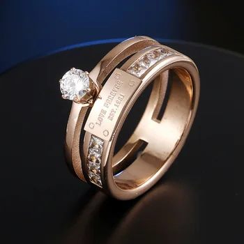 Корейското елегантен пръстен от титанов стомана, дамски персонализирани пръстени на показалеца на пръстите от неръждаема стомана, запомнящо се пръстен за такива двойки